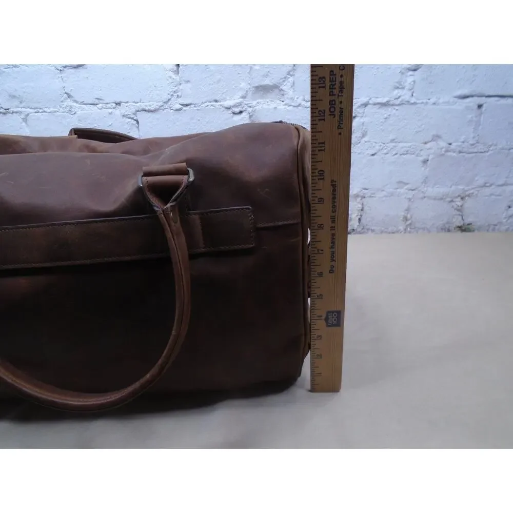 MOORE & GILES “NetJets” Edition Heavy Leather Duffel EUC Durable Weekend Travel